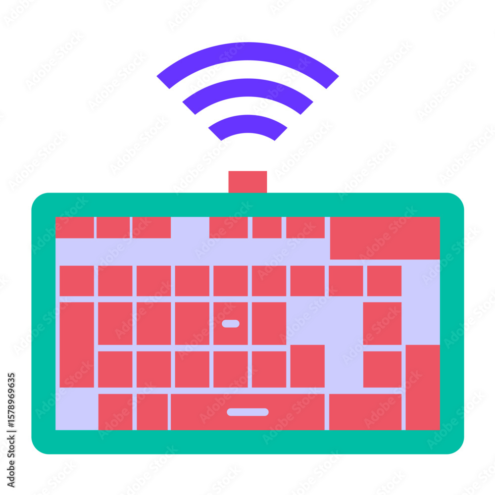 Poster wireless keyboard vector design icon style