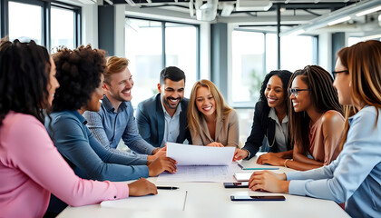group of business people in office