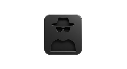 Incognito Silhouette Avatar Icon Anonymity Hacker Dark Web Design 3D