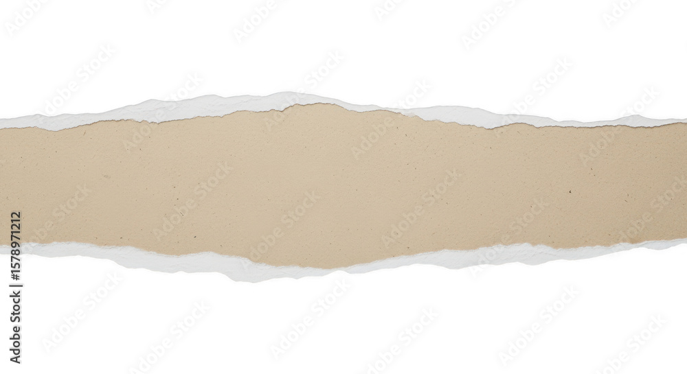 Poster torn cardboard: textured cardboard with ripped edges reveals a hidden background, a creative element