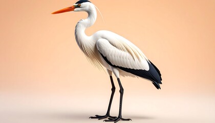 Obraz premium Heron profile on peach background