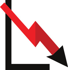 Red arrow graph illustrating business success and financial growth