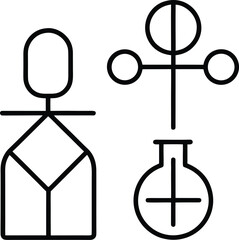 Colorful vector icons illustrate a set of religious cross symbols and anchor designs