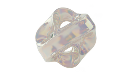 Iridescent Holographic 3D Abstract Background Transparent Shape Render