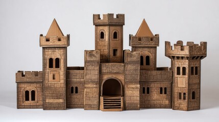 Cardboard castle model, detailed