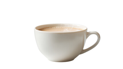 Obraz premium Coffee cup filled with warm beverage, white isolate background.