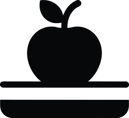 Fresh red apple with green leaf on a black background, a healthy and delicious natural fruit illustration