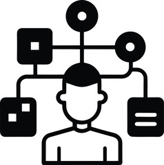 Man with laptop illustration: Business person icon set