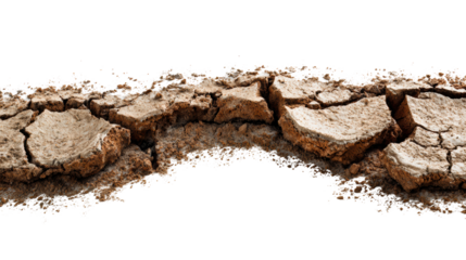 Cracked dry earth surface showcasing signs of drought and environmental stress.