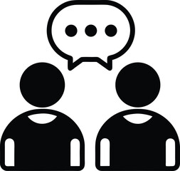 Black and white vector illustration of social media icons and smiling people talking on the web