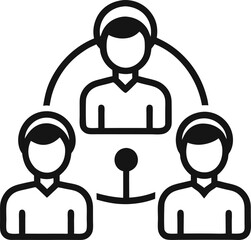 Social network and business communication icons for customer service and support