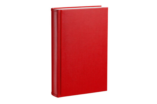 Red hardcover book standing up isolated on transparent background