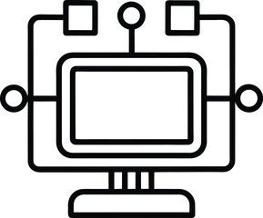 Vector illustration of a blank computer monitor for technology display and communication
