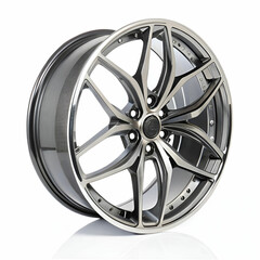 Car wheel realistic isolated on white background.