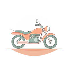 Fototapeta premium Illustration of a stylized peach motorcycle. Vehicle with simple shapes and outline.