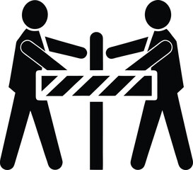 Businessman and woman silhouette vector icon of office people