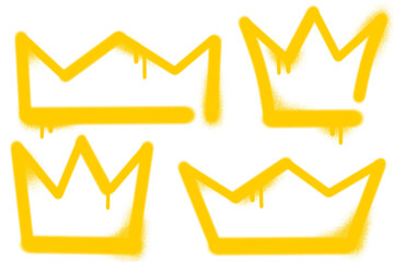 gold crown spray set illustraion	