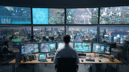 Night City Control Center: Monitoring the Megalopolis - Powered by Adobe