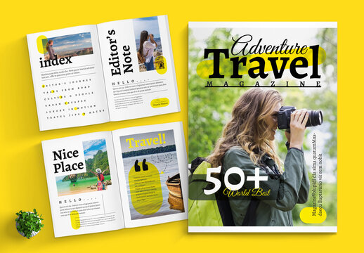 Travel Magazine Template Layout Design