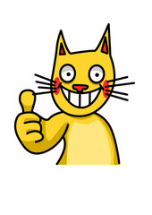 Illustration of a cat making an OK sign with its hand