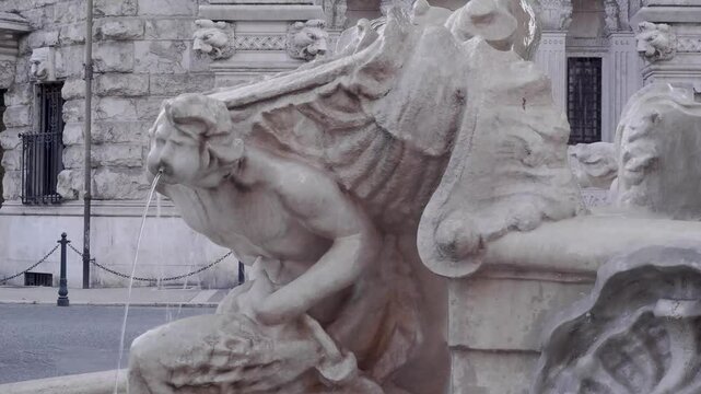 The fountain of the Coppede district in Rome, Italy