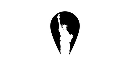 Travel to USA, black isolated silhouette
