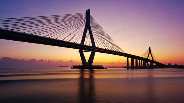 bandra worli sea link mumbai sunset view ocean bridge video