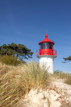 kleiner Leuchtturm am Gellen auf der Insel Hiddensee - Hochformat