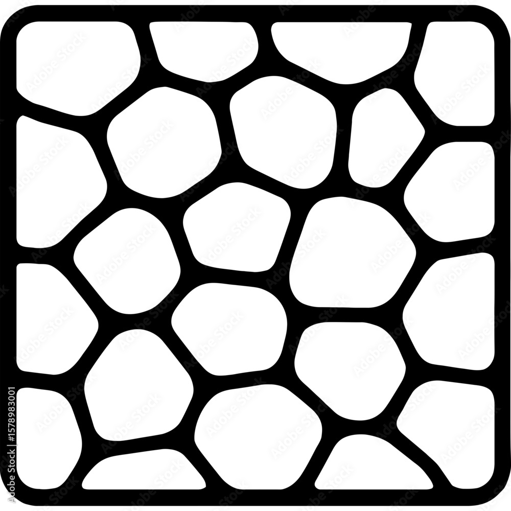 Poster stone cobble pattern outline icon vector