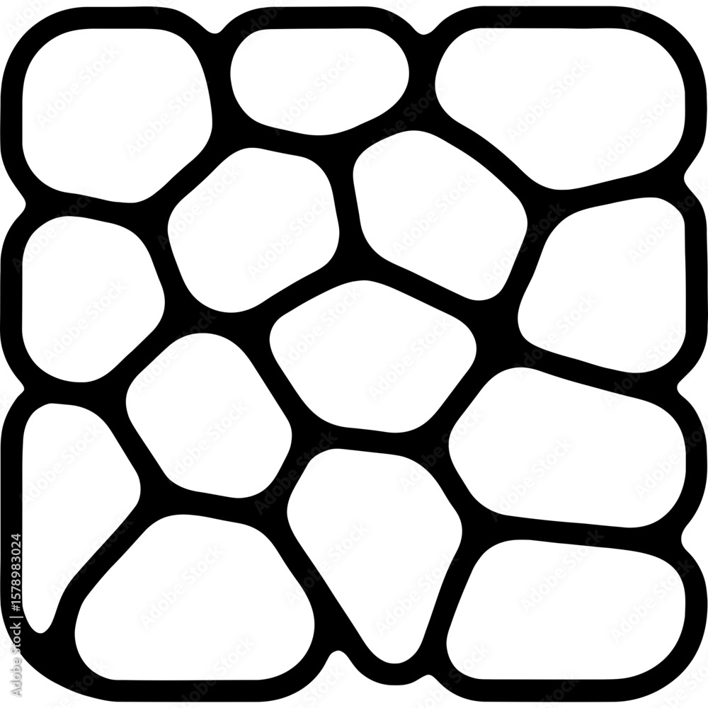 Poster stone cobble pattern outline icon vector