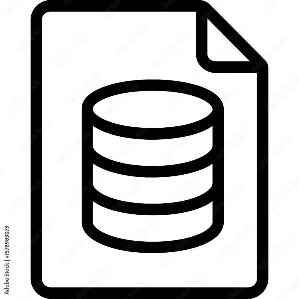 Poster database file outline icon vector
