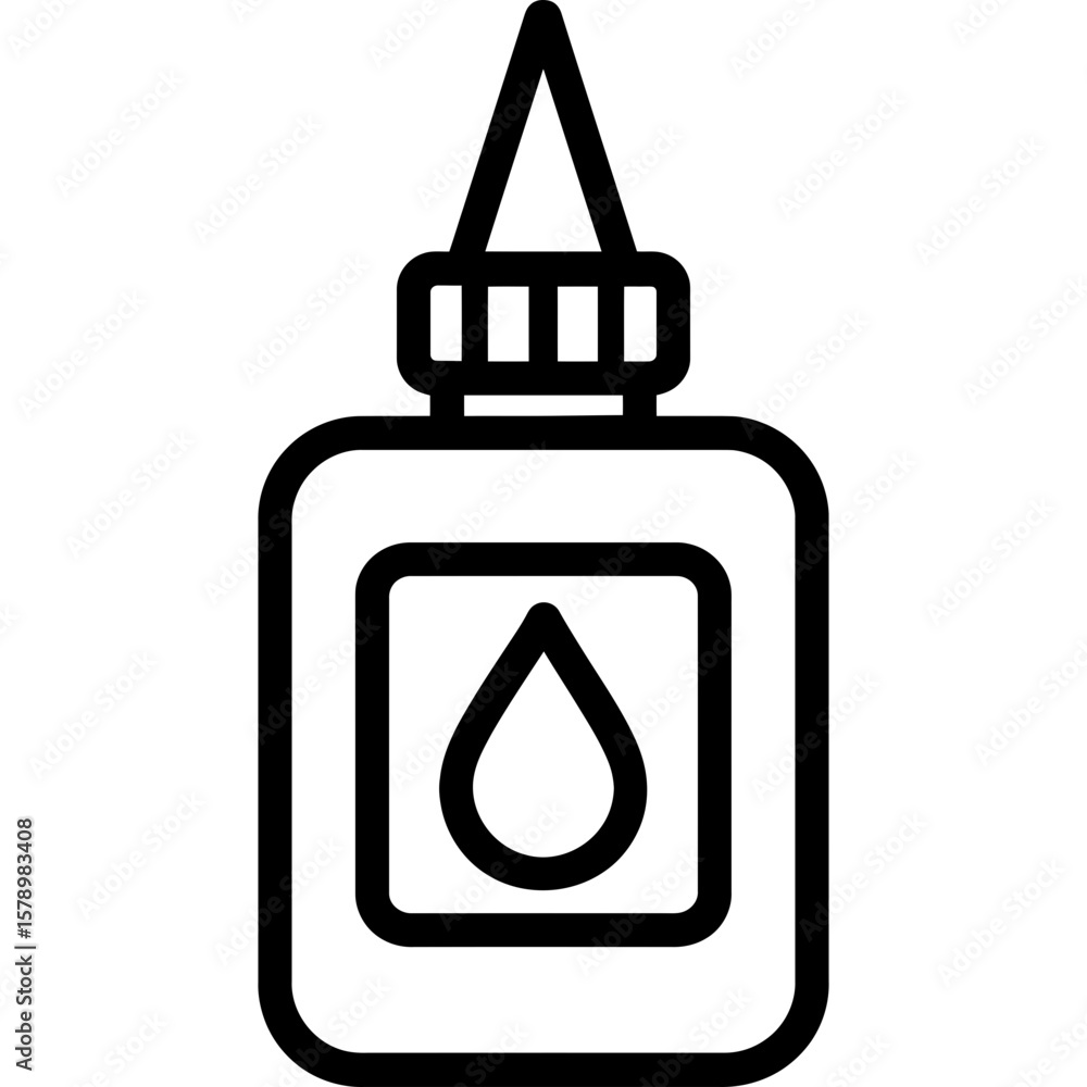 Poster glue bottle with applicator tip outline icon vector