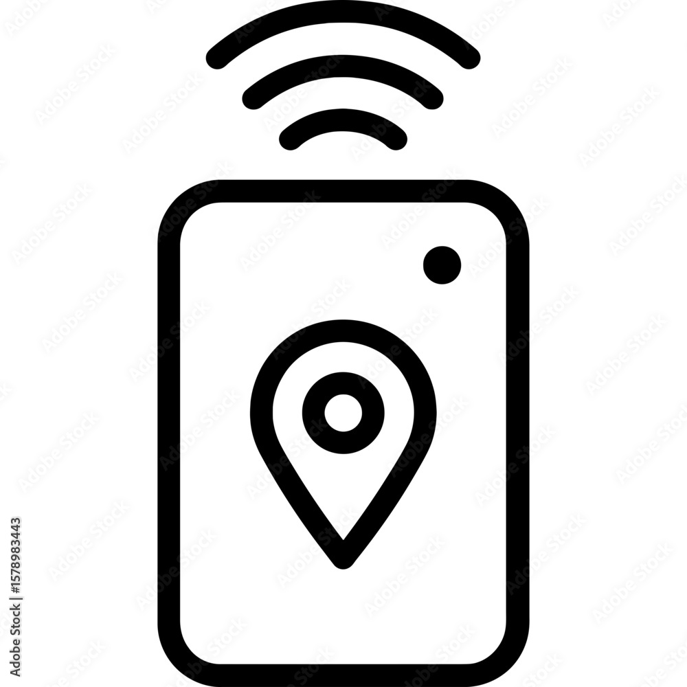 Poster gps tracker device outline icon vector