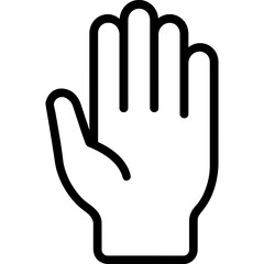 Raised hand open palm outline icon vector