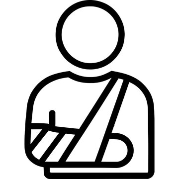 recommend clip art: Person with cast and bandage outline icon vector