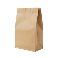 Isolated Brown Paper Bag for Food Packaging with Transparency