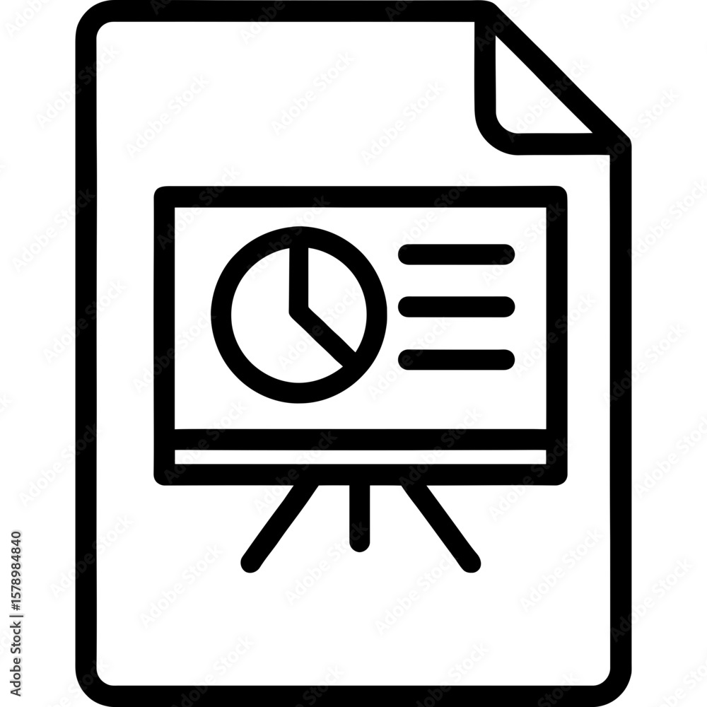Poster presentation file outline icon vector