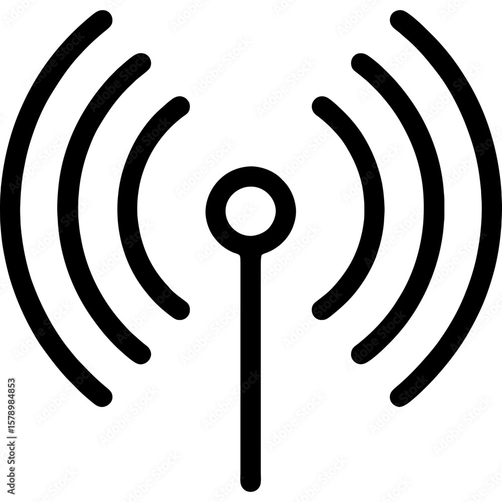 Poster radio wave pattern outline icon vector