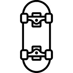 Fototapeta premium Skateboard top view outline icon vector