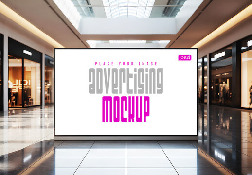 Indoor Retail Advertising Display Mockup Template