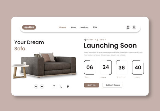 Modern Coming Soon Page With Countdown Timer