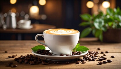 Latte art in a coffee shop