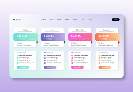 SaaS Product Pricing Plan Layout
