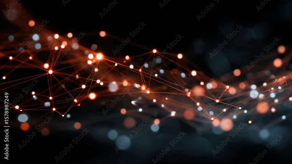 Poster abstract network connection: digital data flow visualization