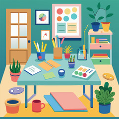 vector illustration of office furniture