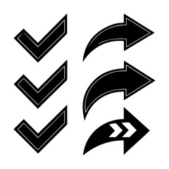 A versatile collection of vector arrow icons and design elements illustrating direction and business symbols