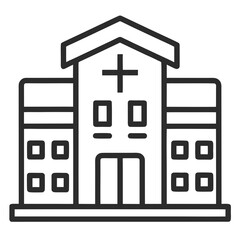 Hospital Building Outline Vector Icon