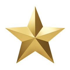 Obraz premium Isolated Golden Star Shape Metallic Icon With Transparent Background