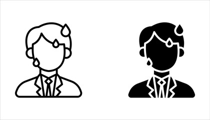 sweating icon set, vector illustration on white background.