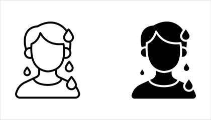 sweating icon set, vector illustration on white background.